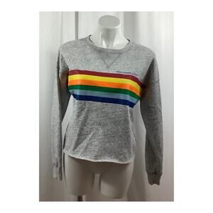 Abercrombie & Fitch Sweatshirt Pullover Rainbow Heather Grey Crew Pride